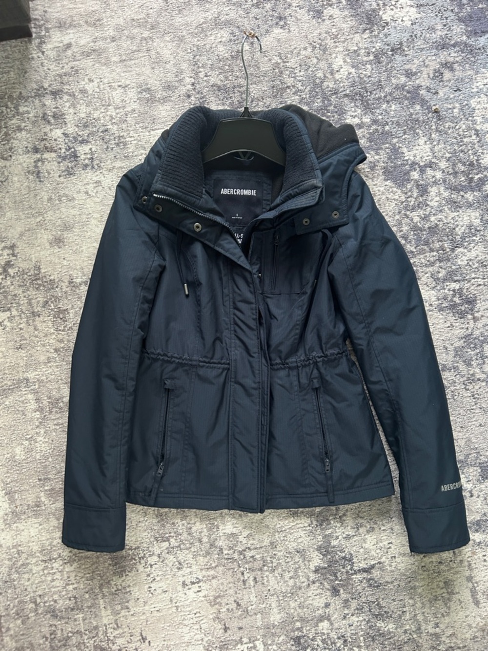 Abercrombie & Fitch Navy Blue Hooded Utility Jacket